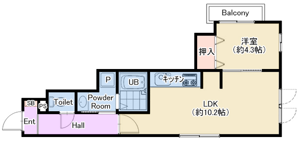 ラフテル東邸205号室 仲介図面