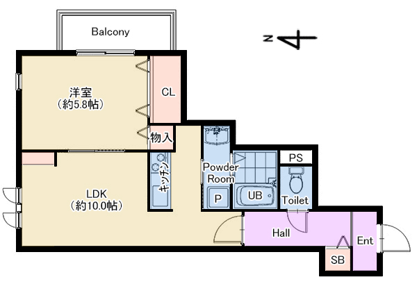 ラフテル西邸205号室 仲介図面